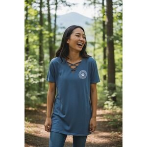 Unbranded Graphic Print Long Womens T SHIRT Size LG NWOT  Great Smokey Mtns